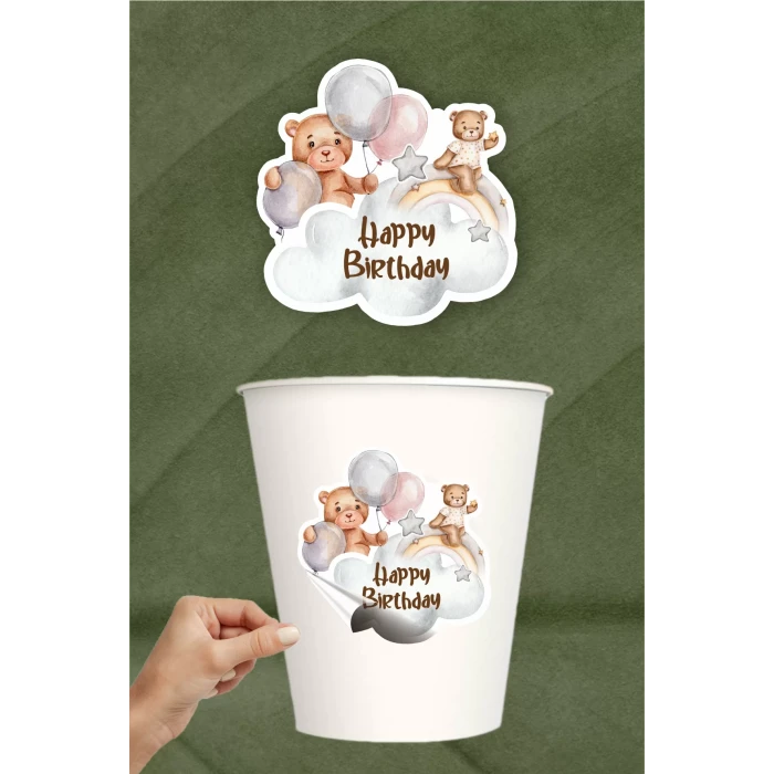 Ayıcık Sticker (Etiket) ** Yapışkanlı Kağıt