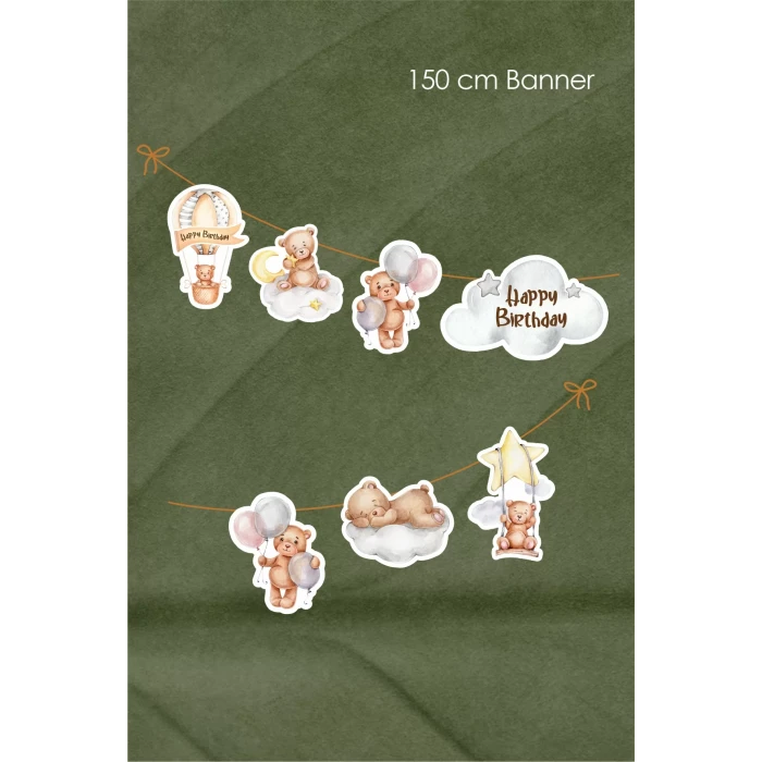 Ayıcık Temalı Büyük Banner *Kalın Kağıt 150cm