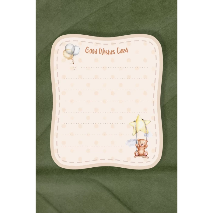 Ayıcık Temalı Doğum Günü Dilek Kartı 20li