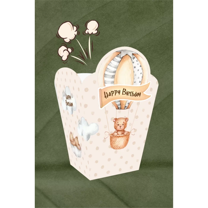 Ayıcık Temalı *Popcorn (mısır) Kutusu *8li Paket