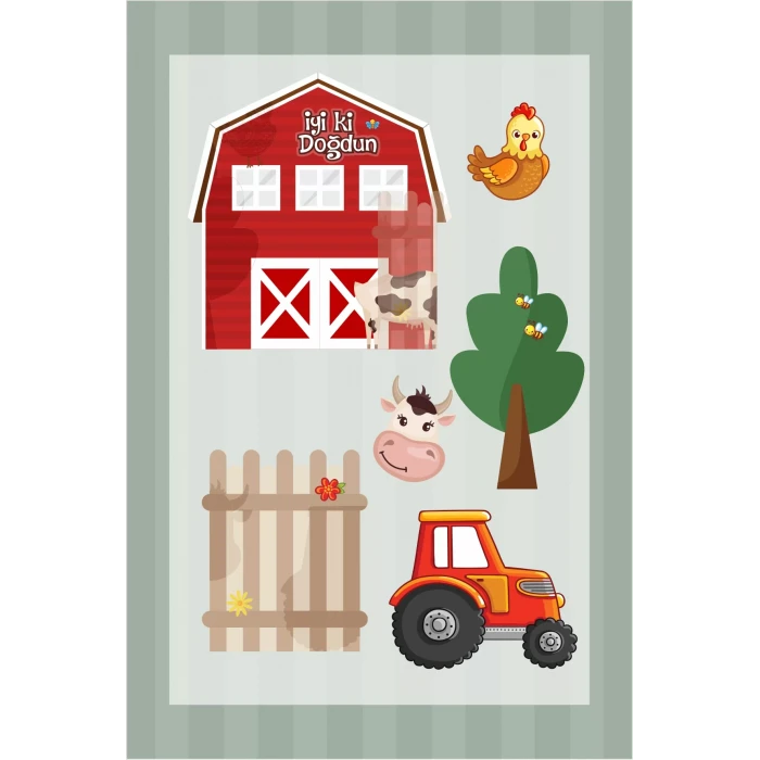 Çiftlik Parçalı Ayaklı Pano 3Boyutlu (Masa Üstü) * Kalın Kağıt