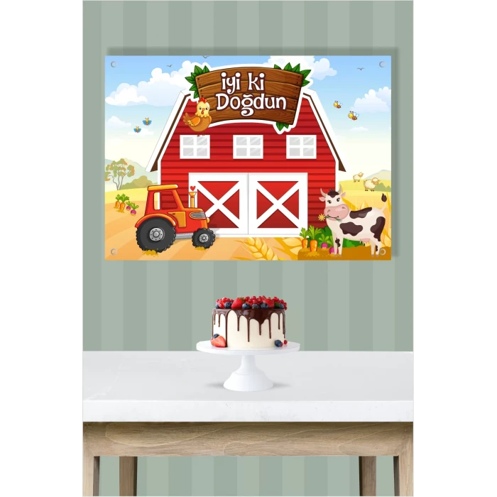 Çiftlik Temalı Doğum Günü * Branda Afiş 50x70 cm