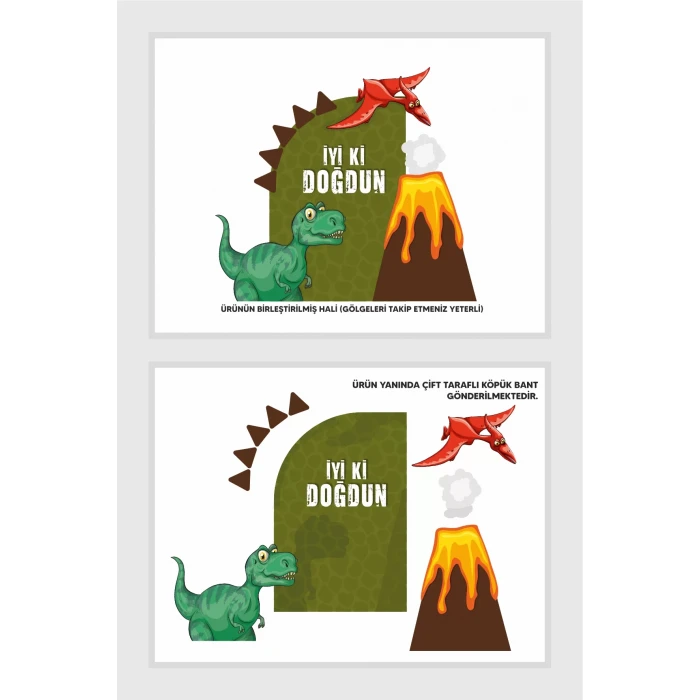 Dinozor Ayaklı Pano 3Boyutlu (Masa Üstü) *Kalın Kağıt