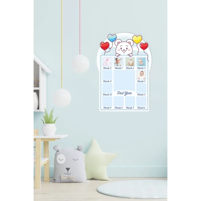 Erkek Bebek 12 Aylık Hatıra Panosu