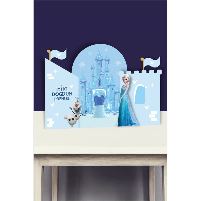 Frozen Parçalı Ayaklı Pano 3Boyutlu (Masa Üstü) * Kalın Kağıt