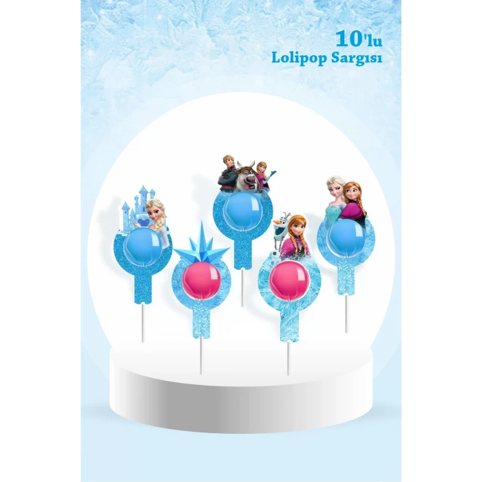 Frozen Temalı Lolipop Sargısı 10lu