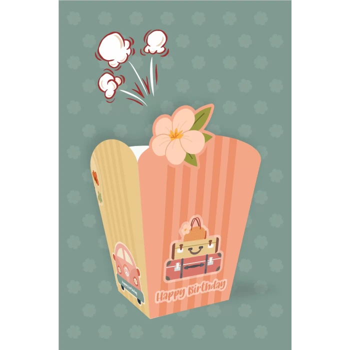 Good Vibes Temalı *Popcorn (mısır) Kutusu *8li Paket