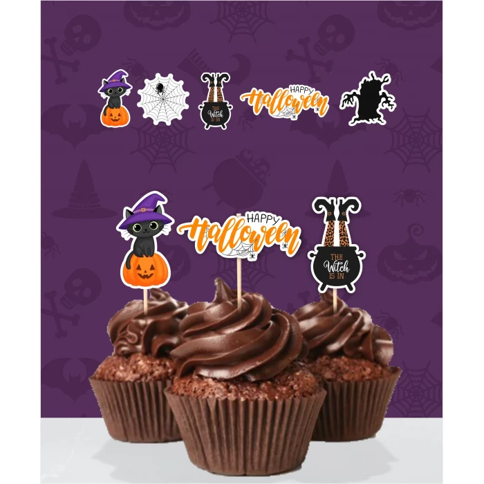 Cadılar Bayramı Halloween Cupcake Süsü 20li