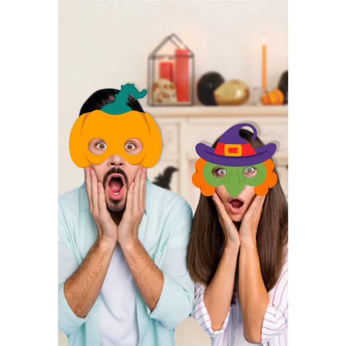Halloween Temalı  MASKE 4lü * (kalın kağıt)