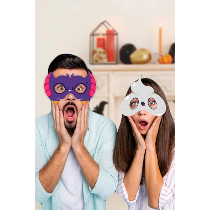 Halloween Temalı  MASKE 4lü * (kalın kağıt)