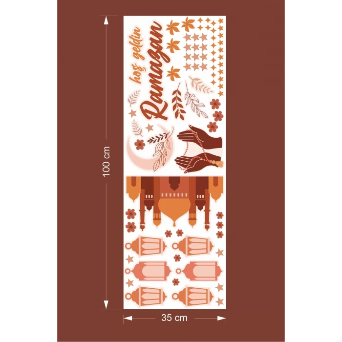 Hoş Geldin Ramazan Dua Duvar Sticker 35x100 Cm