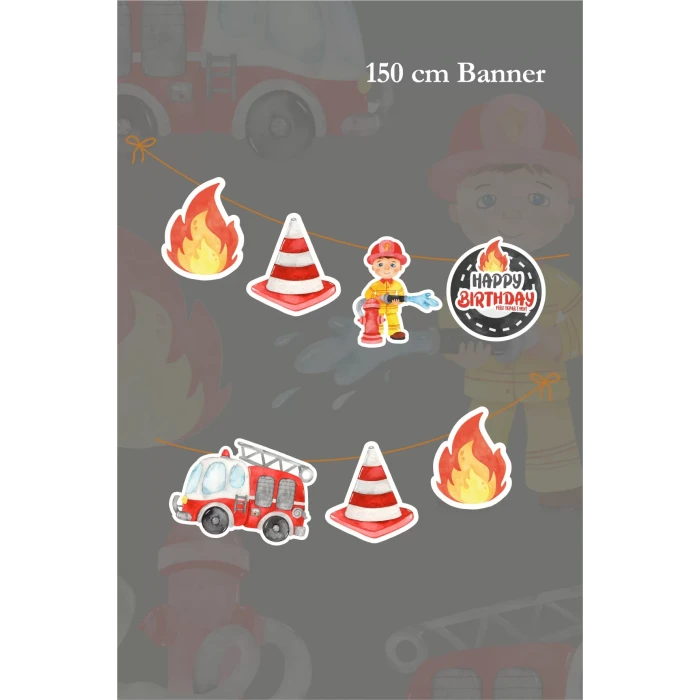 İtfaiye Temalı Büyük Banner *Kalın Kağıt 150cm