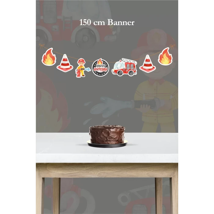 İtfaiye Temalı Büyük Banner *Kalın Kağıt 150cm