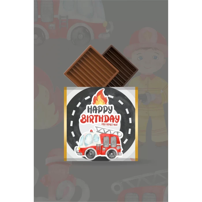 İtfaiye Temalı Çikolata Sargısı *20li
