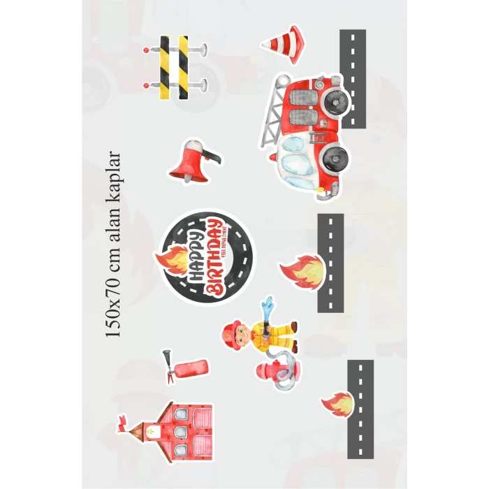 İtfaiye Temalı Çok Parçalı Afiş *Kalın Kağıt