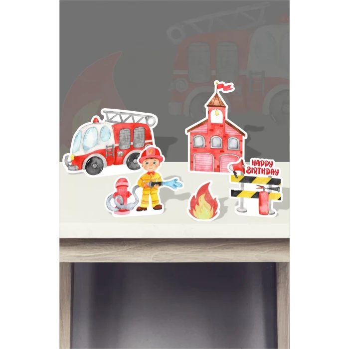 İtfaiye Temalı * Masa Üstü Set (Kağın Kağıt)