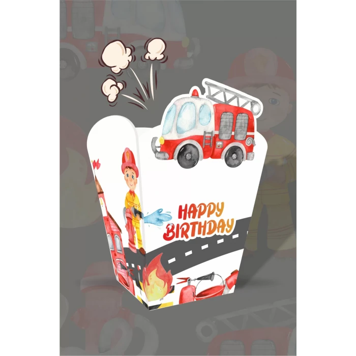 İtfaiye Temalı *Popcorn (mısır) Kutusu *8li Paket