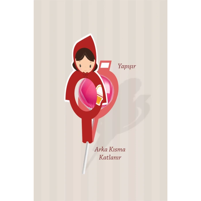 Kırmızı Başlıklı Kız Temalı Lolipop Sargısı 10lu