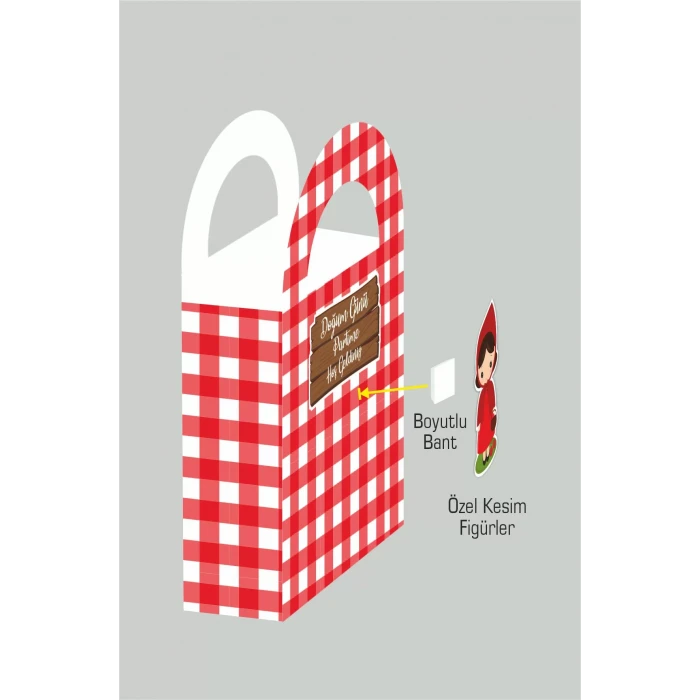 Kırmızı Başlıklı Kız Temalı Mini Çanta 12x7 cm 8li Paket