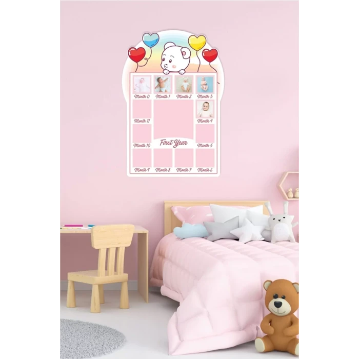 Kız Bebek 12 Aylık Hatıra Panosu