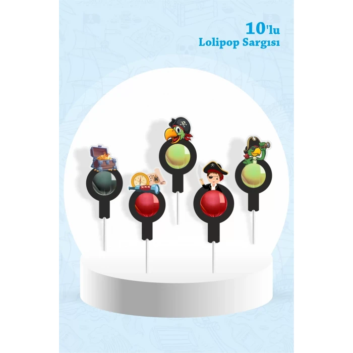 Korsan Temalı Lolipop Sargısı 10lu