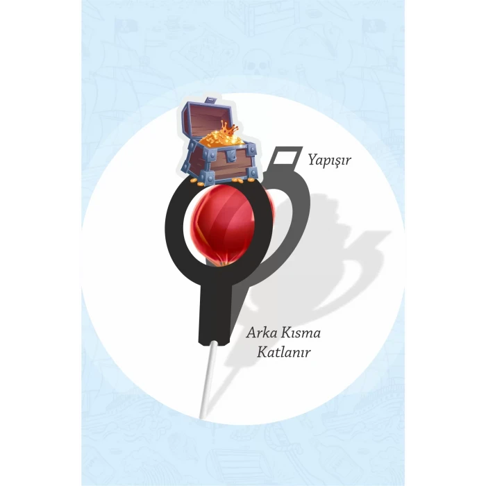 Korsan Temalı Lolipop Sargısı 10lu