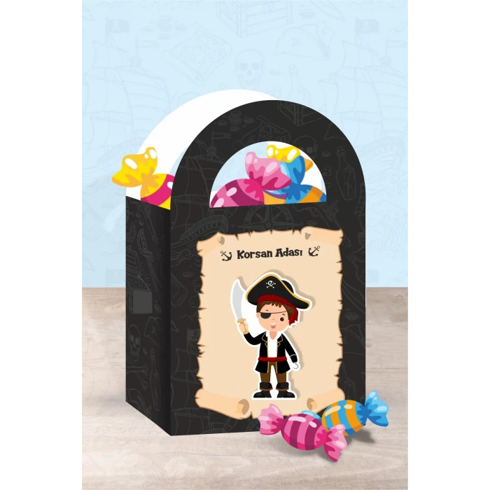 Korsan Temalı Mini Çanta 12x7 cm 8li Paket