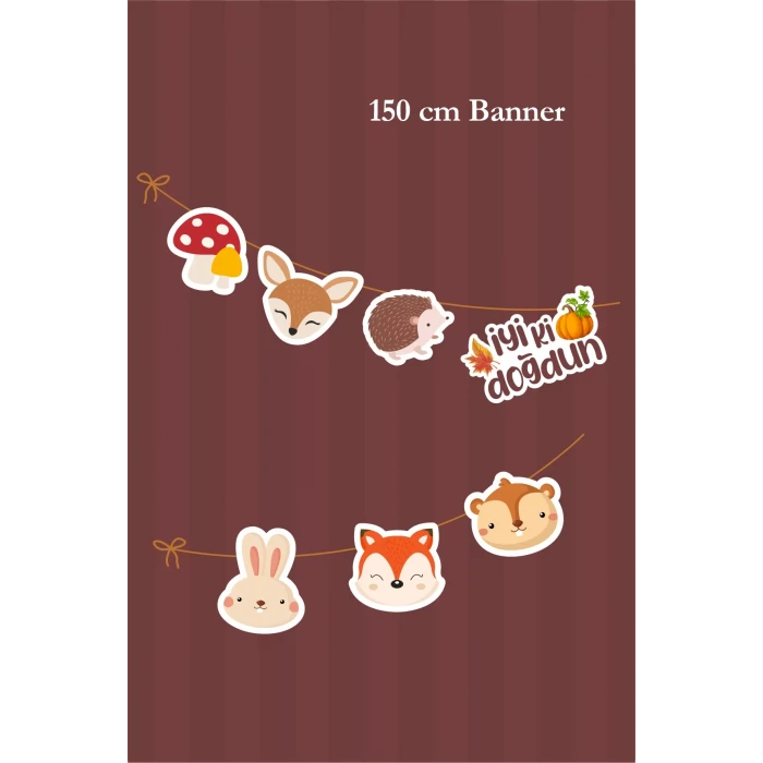Orman Hayvanları Büyük Banner *Kalın Kağıt 150cm
