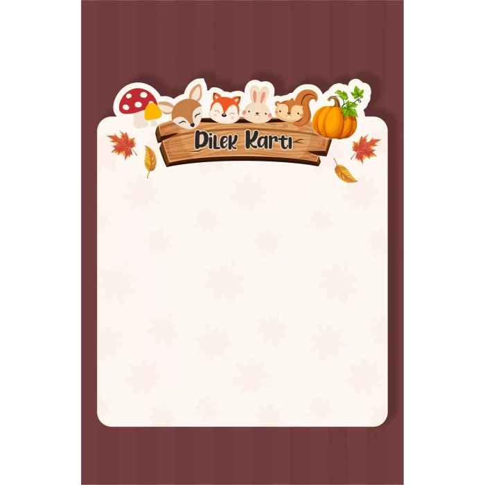 Orman Hayvanları Dilek Kartı 20li