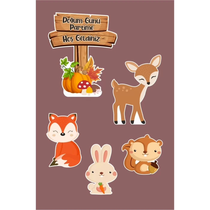 Orman Hayvanları Konsepti *Ayaklı Pano Set