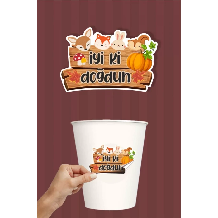 Orman Hayvanları Konsepti *Sticker (Etiket) 20li * Yapışkanlı Kağıt