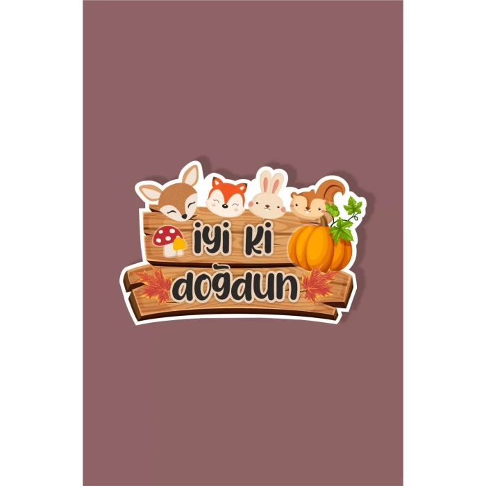 Orman Hayvanları Konsepti *Sticker (Etiket) 20li * Yapışkanlı Kağıt