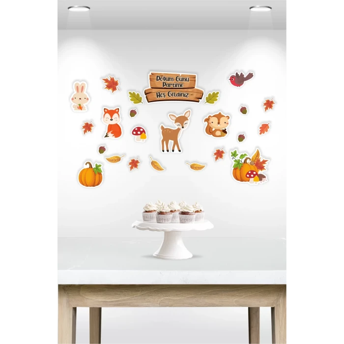 Orman Hayvanları Temalı Çok Parçalı Afiş *Kalın Kağıt