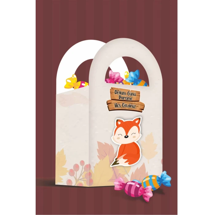 Orman Hayvanları Temalı Mini Çanta 12x7 cm 8li Paket