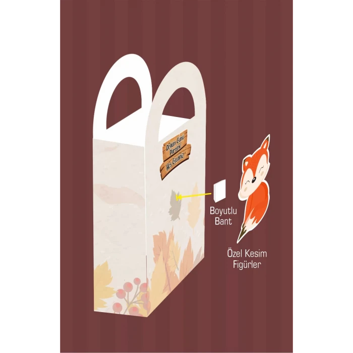 Orman Hayvanları Temalı Mini Çanta 12x7 cm 8li Paket