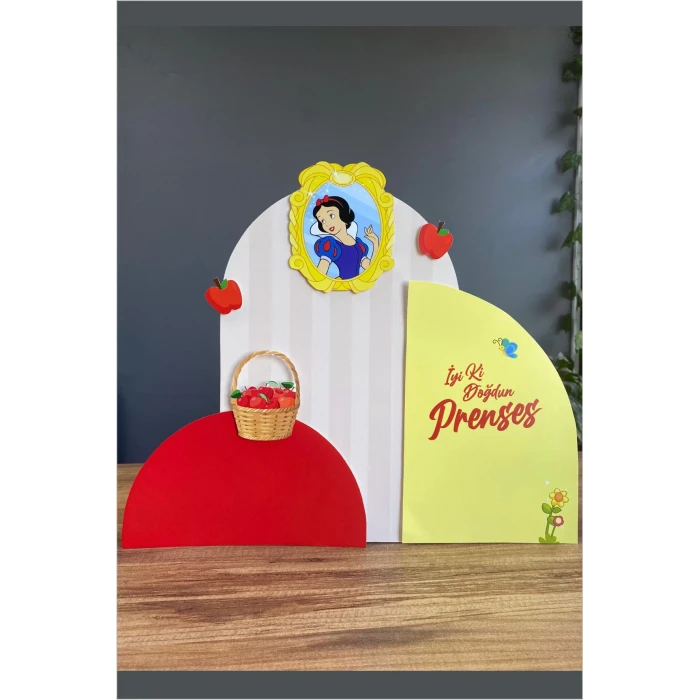 Pamuk Prenses Parçalı Ayaklı Pano 3Boyutlu (Masa Üstü) * Kalın Kağıt