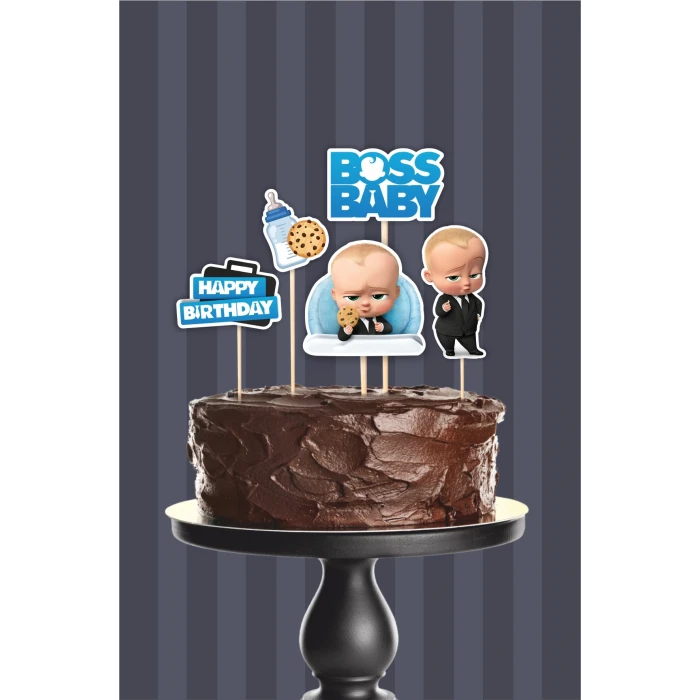 Patron Bebek Boss Baby Teması Pasta Süsü Seti