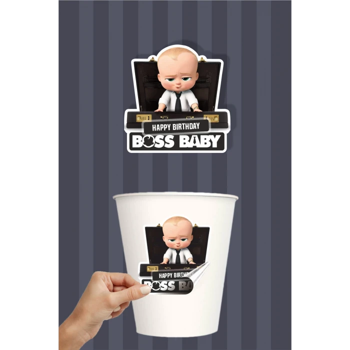 Patron Bebek Boss Baby Teması Sticker (Etiket) *Yapışkanlı Kağıt