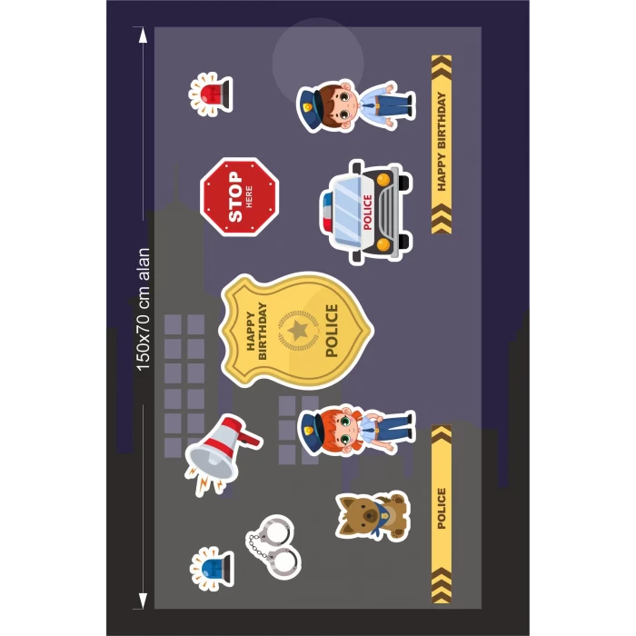 Polis Temalı Çok Parçalı Afiş *Kalın Kağıt