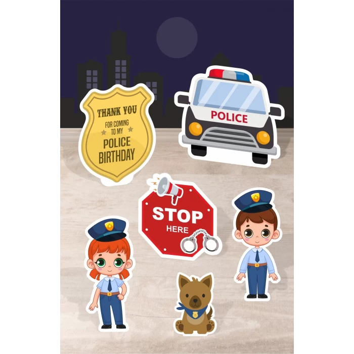 Polis Temalı Doğum Günü * Ayaklı Pano Seti