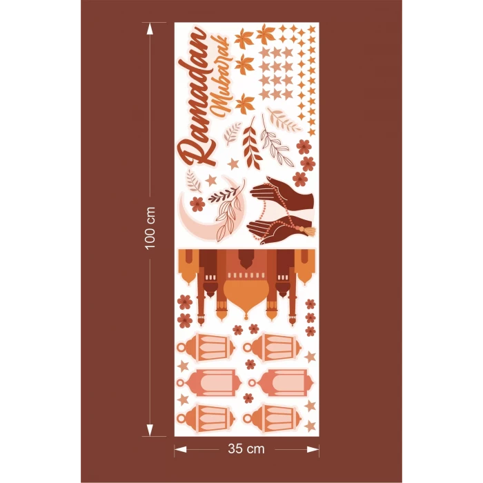Ramadan Mubarak Duvar Ramazan Sticker 35x100 Cm