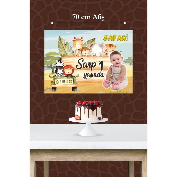 Safari Pastel Temalı Branda Afiş 50x70 cm