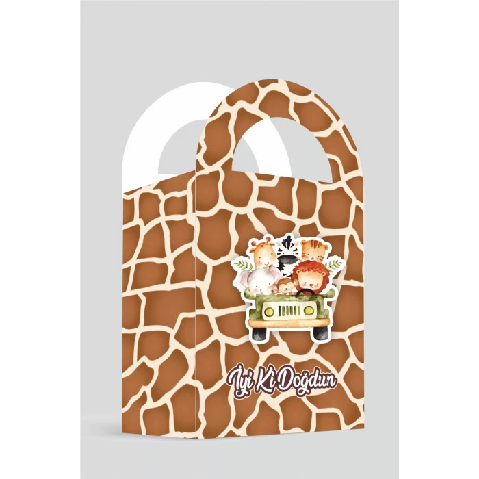 Safari Pastel Temalı Çanta 18x10 cm *8li Paket