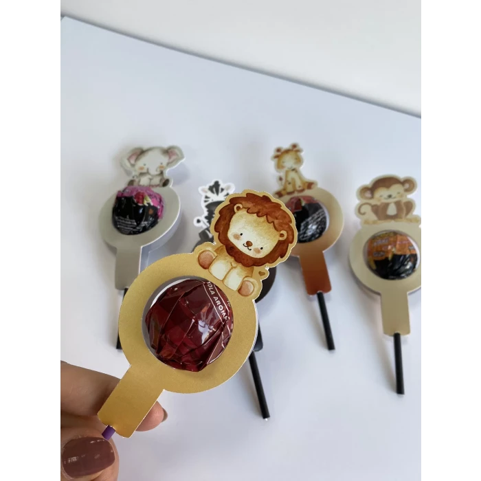 Safari Pastel Temalı Lolipop Sargısı 10lu