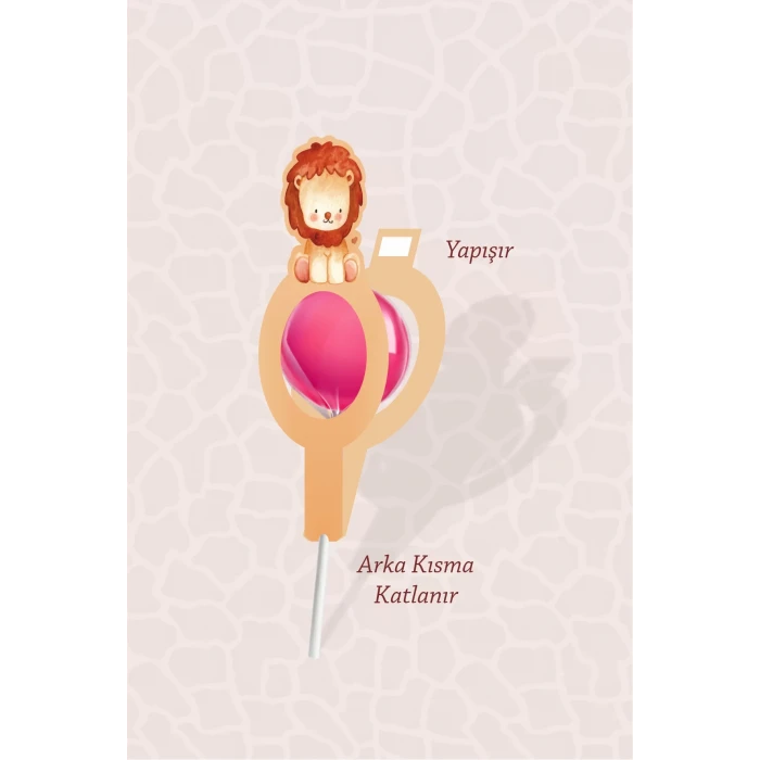 Safari Pastel Temalı Lolipop Sargısı 10lu