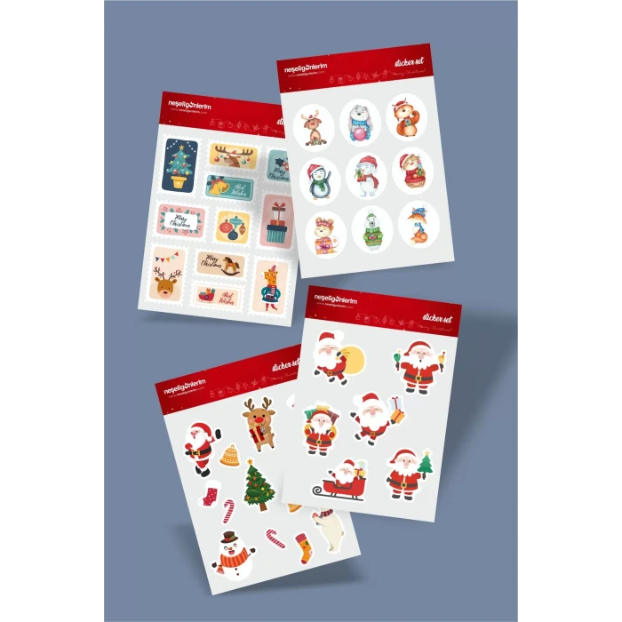 Yılbaşı Christmas Sticker (Etiket) A5 - 4 Sayfa
