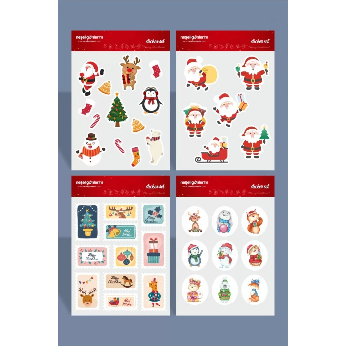 Yılbaşı Christmas Sticker (Etiket) A5 - 4 Sayfa