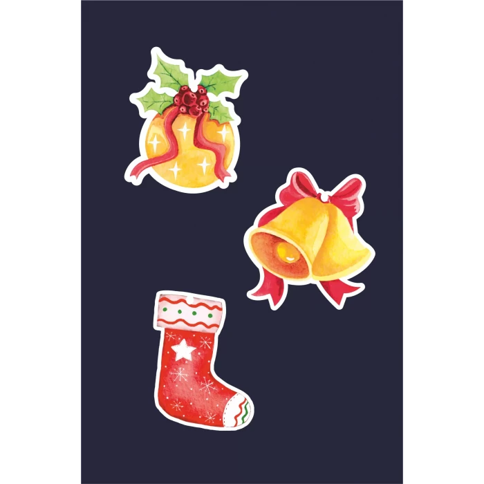 Yılbaşı Christmas Ağaç Dekoru 20li Çift Yön *Kalın Kağıt