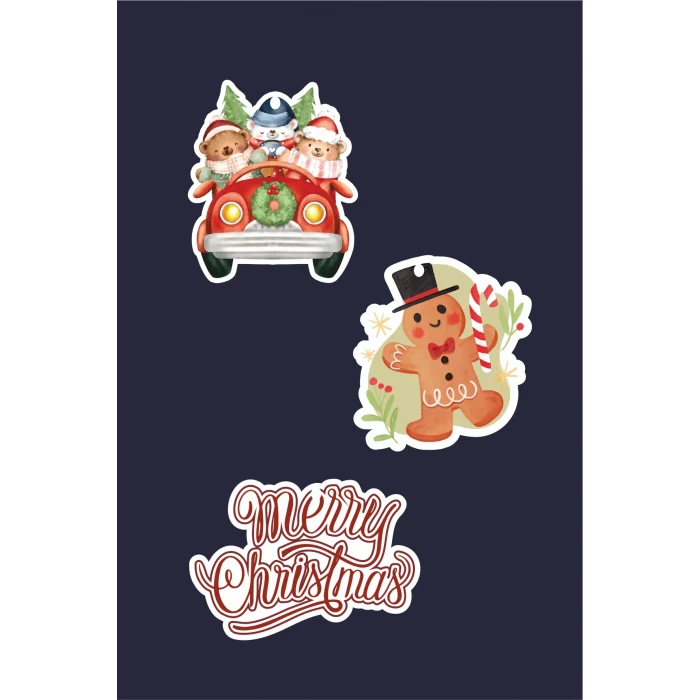 Yılbaşı Christmas Ağaç Dekoru 20li Çift Yön *Kalın Kağıt