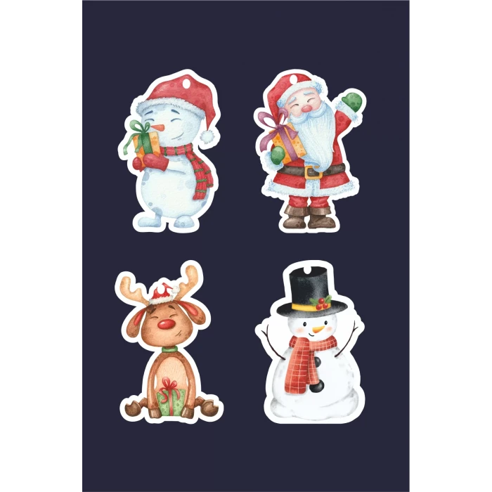 Yılbaşı Christmas Ağaç Dekoru 20li Çift Yön *Kalın Kağıt